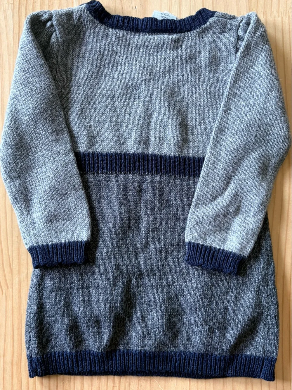 Vintage healthtex Gray and Navy Heart Pocket Knit Dress